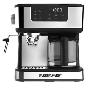 Farberware Macchina da Caffè ed Espresso Doppia Infusione 10 Tazze Nero/Inox Touchscreen - Foto 1 di 6