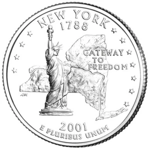 NEW YORK  2001  State Quarter 25c Brilliant Uncirculated  " D " Mint   NY - Picture 1 of 3