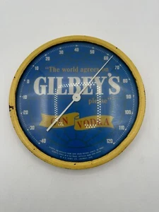 Vintage Gilbey's Gin Vodka Distillery 9" Bubbled Glass Advertising Thermometer - Picture 1 of 6