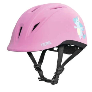 New! Troxel YOUNGSTER RIDING HELMET Horse rider Pink Unicorn or Blue Dino - Picture 1 of 7