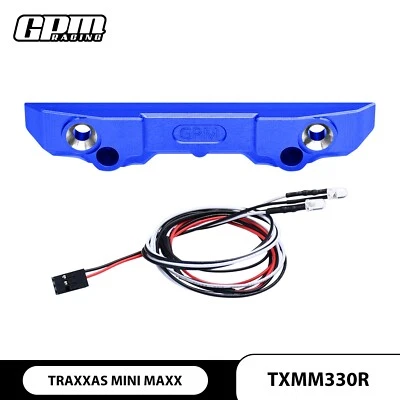 Para-choque traseiro de liga leve GPM 7075 com luzes LED para TRAXXAS Mini Maxx Monster Truck - Imagem 1 de 4