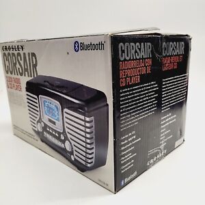 SEALED Crosley CR612-BK Black Corsair AM/FM Radio Dual Alarm Clock CD Player