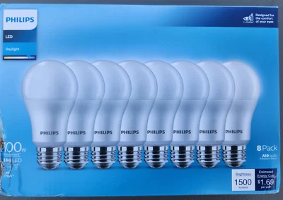 (24 Bulbs) Philips LED 100W Frosted Daylight A19 (Non-T20): 1500 Lumens, 5000K - Image 1 of 2