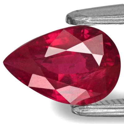 IGI Certified MOZAMBIQUE Ruby 1.36 Cts Natural Untreated Vivid Pinkish Red Pear - Image 1 of 4
