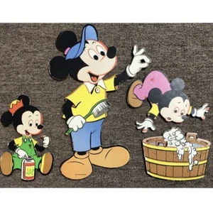 Walt Disney Vintage Wall Decor Hangings Plaques Cutouts Mickey Mouse Minnie Kids - Picture 1 of 7