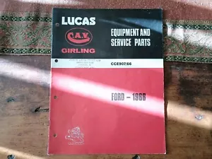 LISTA DE PIEZAS DE SERVICIO LUCAS FORD ANGLIA CORSAIR TRANSIT ZEPHYR ZODIAC CORTINA 1966 - Imagen 1 de 9