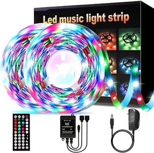 Led Strip Lights 32.8ft RGB Led Room Lights 3528 Led Tape Lights Color Music Syn - Picture 1 of 7