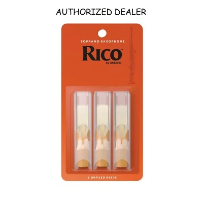 3 Rico Soprano Saxophone Reeds Strength 1.5 3-pack sax RIA0315