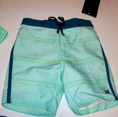NUEVO Hurley talla 2T aqua azul a rayas board shorts niños bañador baúl traje de baño Foto 1 de 2
