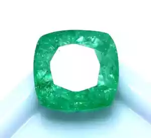 Smeraldo Verde Naturale 4,75 Ct Pietra Preziosa Certificata Taglio Cuscino Con Omaggio - Foto 1 di 10