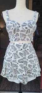 Melrose With Love Sz L 3-Piece Shorts, Bustier, Jacket Summer Set ~ Linen Blend - Picture 1 of 3