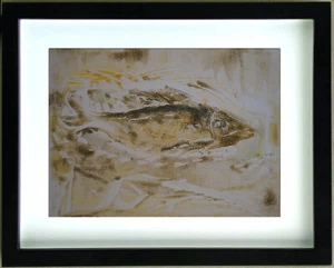 Gouache Drawing Fish By Robert Calix (1919/2008) - Picture 1 of 7
