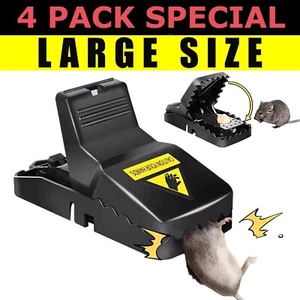 4 Pack Mouse Traps Rat Mice Killer Snap Trap Power Rodent Heavy Duty Pest Trap - Picture 1 of 15
