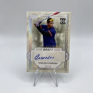 2020 Yoelqui Cespedes Leaf Ultimate Draft Rookie Auto 15/15 White Sox - Picture 1 of 2