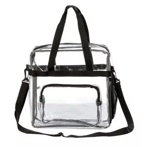 Borsa a tracolla 12" trasparente 100% PVC, tote borsetta omologata stadio - Foto 1 di 6