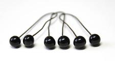 3 Pair antique black glass decoy bear taxidermy eyes New Old Stock 7mm (1/4")