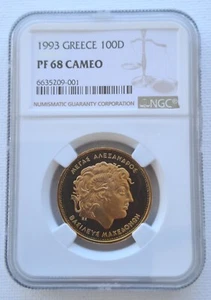 Greece 100 Drachmes,1993, Macedonia - Alexander the Great NGC PF68 Cameo Top pop - Picture 1 of 2