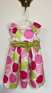 Vintage Blueberi Boulevard Little Girls 4T Polka Dot Tutu Easter Dress Wrap Tie - Picture 1 of 11