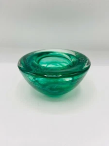 Kosta Boda 2007 Emerald Princess Inaugural Glass Votive Candle Holder Swirl - Picture 1 of 9