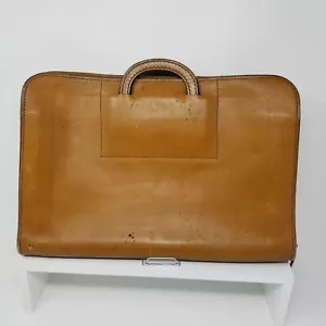 VTG Schelsinger Brothers Briefcase - Portfolio Bag California Saddle Leather - Picture 1 of 10
