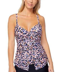 Island Escape Sail Away Gemini Underwire Tankini Top color pink size 14 new - Picture 1 of 2