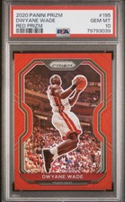 2020 Panini Prizm Red /299 PSA 10 Dwyane Wade Card #195 Miami Heat
