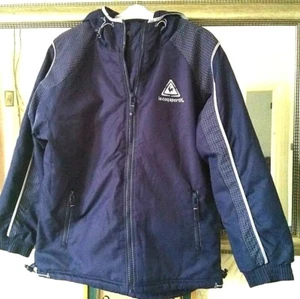 Boys Le Coq Sportif winter navy hooded padded jacket size LB - Picture 1 of 6