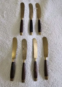 (7) Vintage Buttermesser Messing Holzgriff - Bild 1 von 10