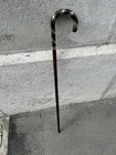 ANTICO BASTONE DA PASSEGGIO PRIMI 900 DECORO IN ARGENTO FRONTALE CON INIZIALI