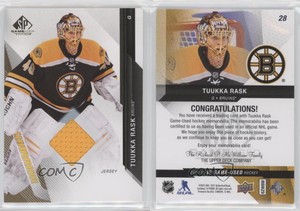 2014-15 SP Game Used Gold Jerseys Tuukka Rask #28