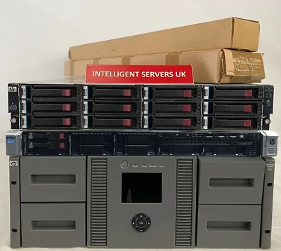 HPE MSL4048 2x LTO-4 SAS + DL360p Gen8 + D2600 with 24TB SAS Tape Drives Config - Image 1 of 2