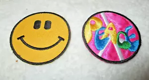 Sewing Patches~Smiley Face~Peace Patch~Mixed Lot~2 qty~NEW - Picture 1 of 5