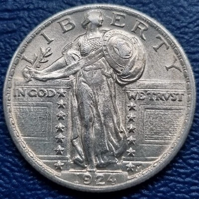 1924 Standing Liberty Quarter 25c High Grade Lustrous BU #72465 - Image 1 of 2