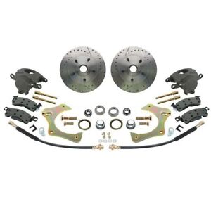 Complete 11 In Front Disc Brake Kit, Drilled/Slotted, Fits Mustang II