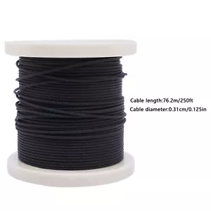 250ft 1/8" Black Cable Railing Kit T316 Stainless Wire Rope Cable 7x7 Strand - Picture 1 of 16