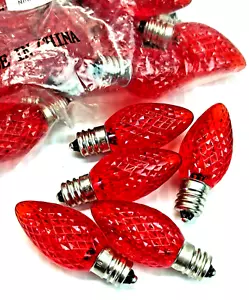 C7 Christmas Lights Faceted LED Bulbs F17 Socket 25 Pack .875"x2.125" - Picture 1 of 3