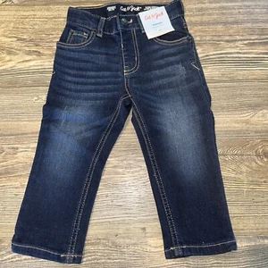 Cat & Jack Toddler Boys' Dark Wash Blue Pull-On Straight Jeans. Size 2T. NWT. L - Picture 1 of 6