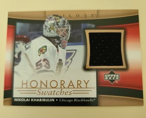 2005-06 Upper Deck Trilogy Honorary Swatches Jersey #HS-NK Nikolai Khabibulin