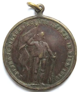 Medal 1898 Wiedeń, Święto Strzelców Cesarskich, Franciszek Józef - Zdjęcie 1 z 2
