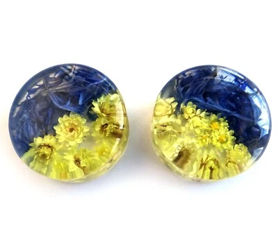 Ear plugs gauges Glory to Ukraine flag Piercing jewelry tunnel 2g plugs 0g 00g - Image 1 of 3