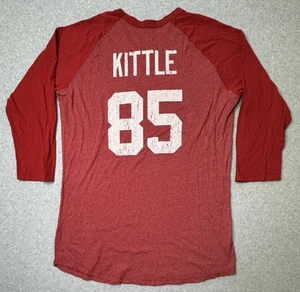 George Kittle San Francisco 49ers 3/4 Sleeve Raglan Shirt Majestic Size XL NEW - Picture 1 of 8