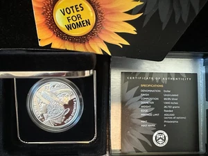 2020 Women's Suffrage Centennial Commemorative Silver Dollar Proof Votes w/Box - Picture 1 of 1