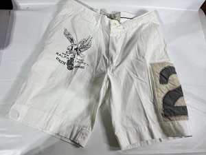 Pantalones Cortos de Boxeo Polo Ralph Lauren Atléticos Blancos Algodón Retazos Años 2000 De Colección 36 - Imagen 1 de 7