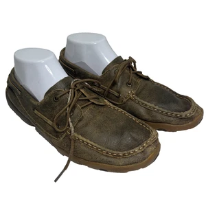 Twisted X Women’s Size 10M Shoes Brown Leather Driving Moc WDM0003 Boat Casual - Picture 1 of 9