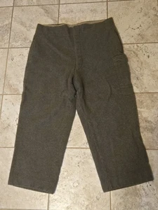 Vintage 50s French Wool Military Field Pants Trousers 36X24 Brown Cold Weather - Picture 1 of 8