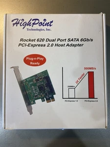 HIGHPOINT ROCKET 622A DUAL PORT eSATA 6HB/S PCI-EXPRESS 2.0 HOST Open Box - Picture 1 of 5