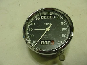 NEW NOS BSA TRIUMPH NORTON MATCHLESS SMITHS CHRONOMETRIC 120MPH SPEEDOMETER - Picture 1 of 5