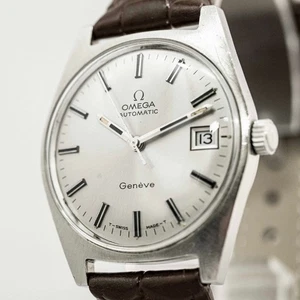 **NEAR MINT* Vintage OMEGA Geneve Cal.565 Automatic Silver Dial Date Men's 34mm - Picture 1 of 17