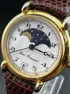 Rare Working Ladies Vintage Yves Renaud Moonphase Date Watch V1 - Picture 1 of 11