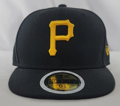 Pittsburgh Pirates New Era 59FIFTY Fitted Ballcap Size 6 5/8 Black/Yellow Hat - Image 1 of 4